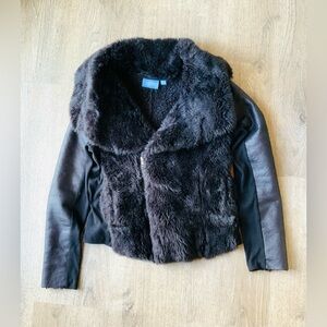 Simply Vera Vera Wang Y2K Faux Fur Black Jacket Small